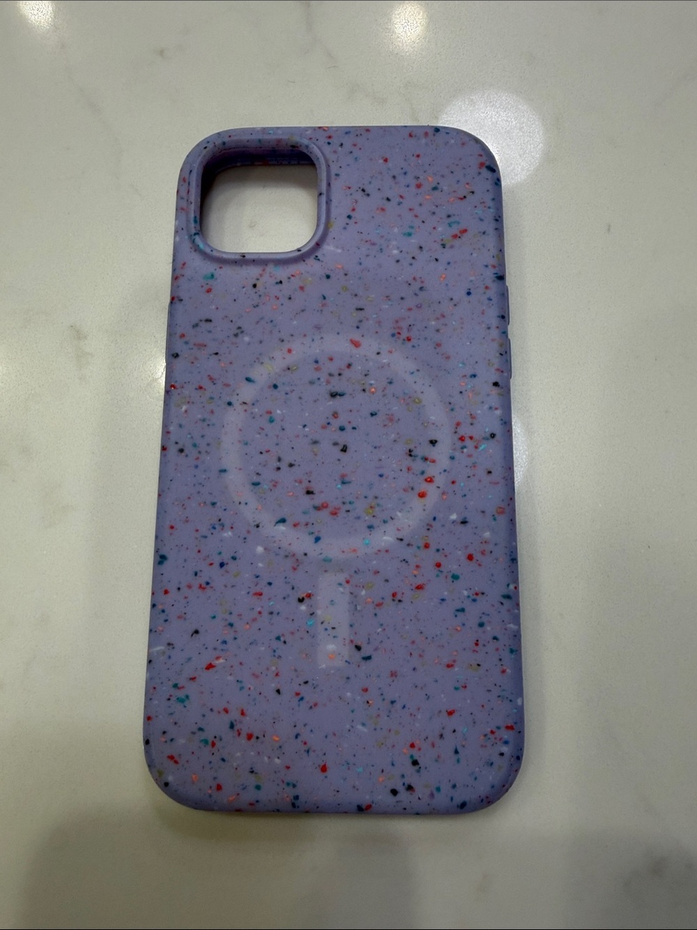 Lavender Speckled MagSafe-Style Phone Case with Grip Ring